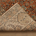 Vintage Isparta Turkish Runner Rug 2x10 ft — Orange & Beige Floral (No. 59257)