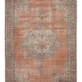 Vintage Isparta Turkish Area Rug 6x10 ft — Orange & Beige Floral (No. 59268)