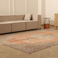 Vintage Isparta Turkish Area Rug 6x10 ft — Orange & Beige Floral (No. 59268)