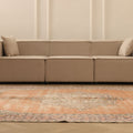 Vintage Isparta Turkish Area Rug 6x10 ft — Orange & Beige Floral (No. 59268)
