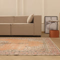 Vintage Isparta Turkish Area Rug 6x10 ft — Orange & Beige Floral (No. 59268)