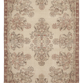 Vintage Isparta Turkish Area Rug 6x10 ft — Beige & Red Floral (No. 59285)
