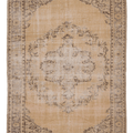 Vintage Manisa Turkish Area Rug 6x9 ft — Beige & Gray Floral (No. 59286)