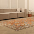 Vintage Isparta Turkish Area Rug 6x10 ft — Orange & Beige Floral (No. 59289)