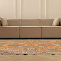 Vintage Isparta Turkish Area Rug 6x10 ft — Orange & Beige Floral (No. 59289)