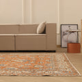 Vintage Isparta Turkish Area Rug 6x10 ft — Orange & Beige Floral (No. 59289)