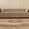 Vintage Isparta Turkish Area Rug 6x9 ft — Beige & Brown Floral (No. 59291)