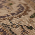 Vintage Isparta Turkish Area Rug 6x9 ft — Beige & Brown Floral (No. 59291)