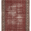 Vintage Isparta Turkish Area Rug 6x9 ft — Red & Beige Floral