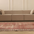 Vintage Isparta Turkish Area Rug 6x9 ft — Red & Beige Floral