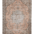 Vintage Isparta Turkish Area Rug 6x10 ft — Beige & Blue Floral