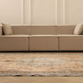 Vintage Isparta Turkish Area Rug 6x10 ft — Beige & Blue Floral