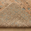 Vintage Isparta Turkish Area Rug 6x10 ft — Beige & Blue Floral