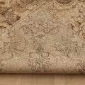 Vintage Isparta Turkish Area Rug 6x9 ft — Beige & Brown Floral (No. 59300)