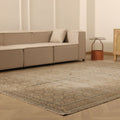Vintage Manisa Turkish Area Rug 7x10 ft — Gray & Brown Geometric