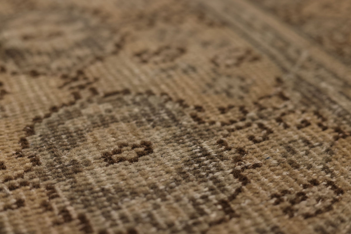 Vintage Manisa Turkish Area Rug 7x10 ft — Gray & Brown Geometric