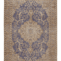 Vintage Isparta Turkish Area Rug 6x10 ft — Blue & Beige Floral (No. 59309)
