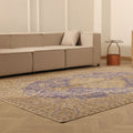 Vintage Isparta Turkish Area Rug 6x10 ft — Blue & Beige Floral (No. 59309)