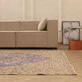 Vintage Isparta Turkish Area Rug 6x10 ft — Blue & Beige Floral (No. 59309)