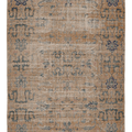 Vintage Manisa Turkish Area Rug 6x8 ft — Brown & Blue Distressed