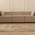 Vintage Manisa Turkish Area Rug 6x8 ft — Brown & Blue Distressed
