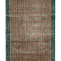 Vintage Isparta Turkish Area Rug 6x11 ft — Green & Brown Floral