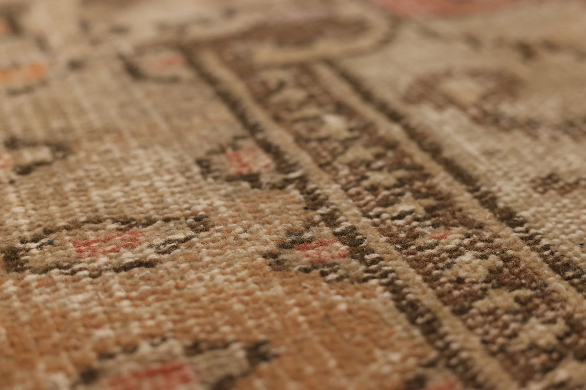 Vintage Manisa Turkish Area Rug 6x9 ft — Pink & Beige Floral