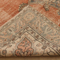 Vintage Isparta Turkish Area Rug 6x9 ft — Orange & Gray Floral