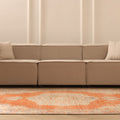 Vintage Manisa Turkish Area Rug 5x8 ft — Orange & Blue Floral