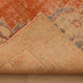 Vintage Manisa Turkish Area Rug 5x8 ft — Orange & Blue Floral