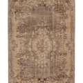 Vintage Isparta Turkish Area Rug 6x9 ft — Beige & Brown Floral