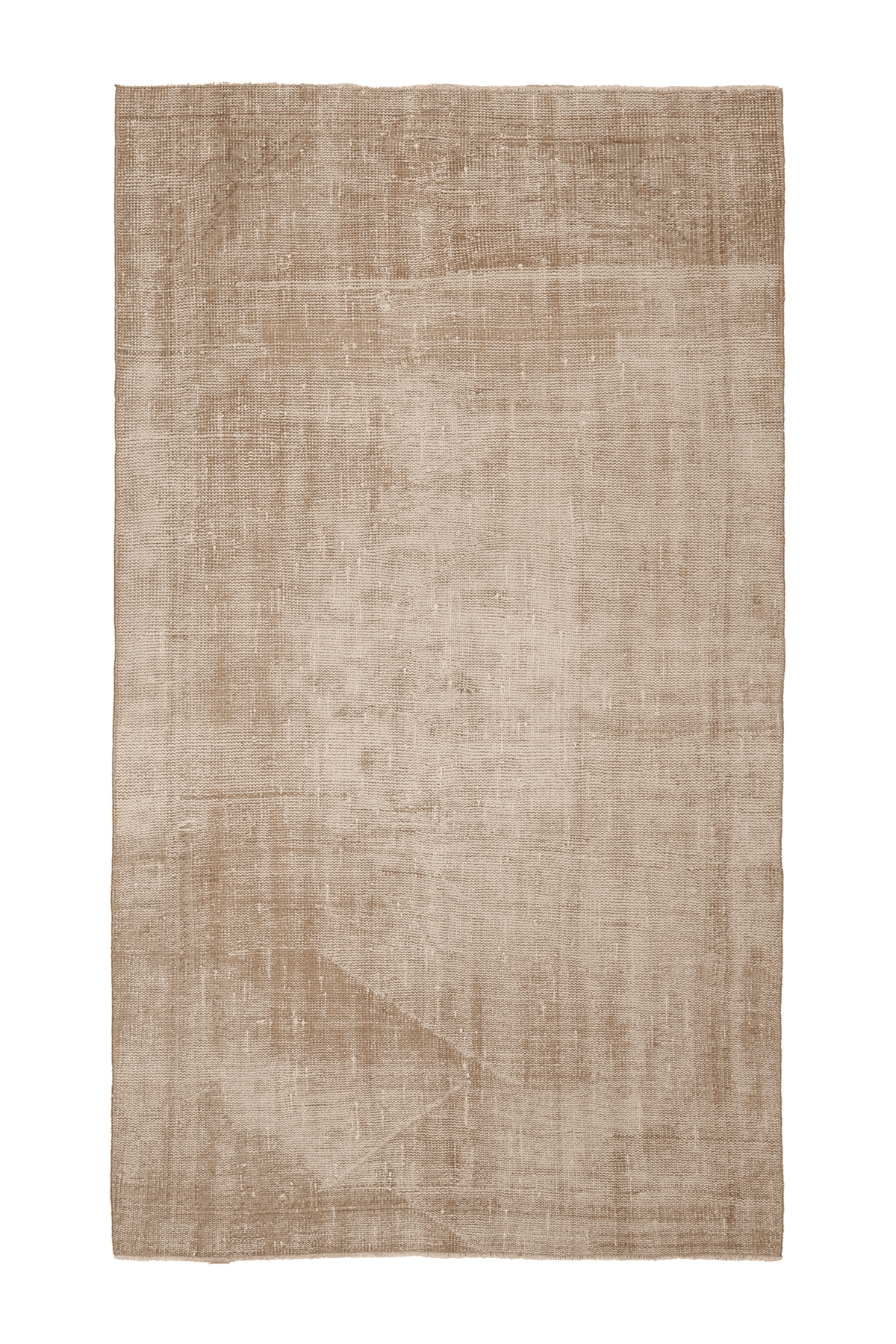 Vintage Isparta Turkish Area Rug 5x8 ft — Beige & Brown Distressed