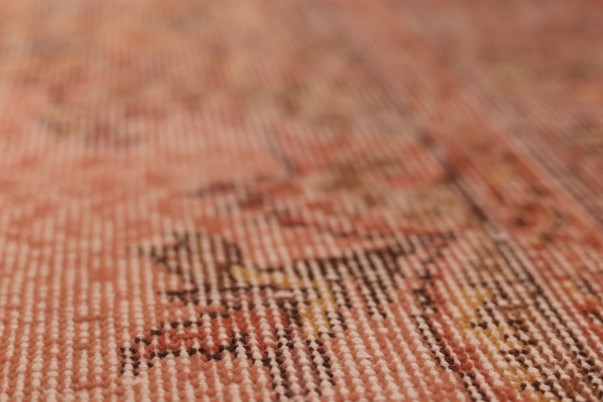 Vintage Isparta Turkish Area Rug 5x9 ft — Orange & Brown Floral