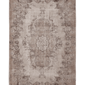 Vintage Isparta Turkish Area Rug 5x9 ft — Beige & Brown Floral