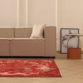 Vintage Isparta Turkish Area Rug 5x9 ft — Red Overdyed