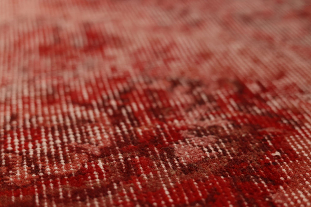 Vintage Isparta Turkish Area Rug 5x9 ft — Red Overdyed