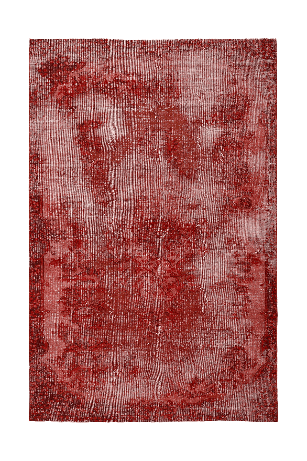 Vintage Isparta Turkish Area Rug 5x9 ft — Red Overdyed