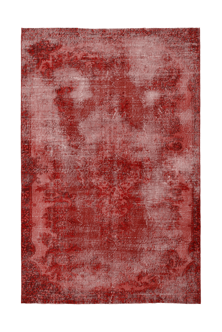 Vintage Isparta Turkish Area Rug 5x9 ft — Red Overdyed