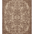 Vintage Isparta Turkish Area Rug 6x9 ft — Beige & Brown Floral