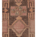 Vintage Malatya Turkish Doormat 2x3 ft — Pink & Brown Geometric