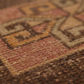 Vintage Malatya Turkish Doormat 2x3 ft — Pink & Brown Geometric