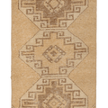Vintage Malatya Turkish Doormat 2x3 ft — Beige & Brown Geometric