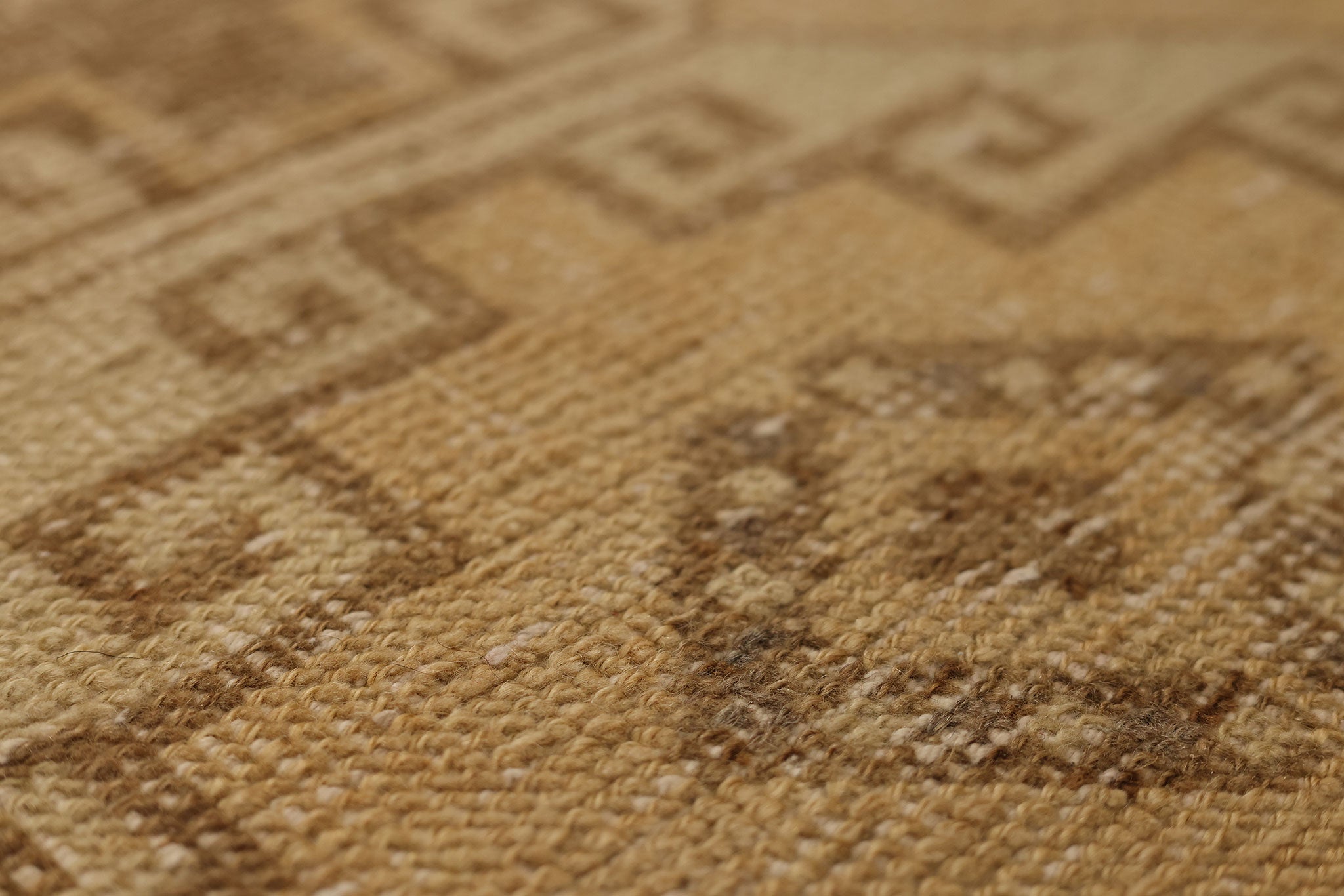 Vintage Malatya Turkish Doormat 2x3 ft — Beige & Brown Geometric