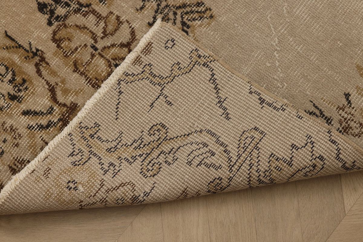 Vintage Isparta Turkish Doormat 2x3 ft — Beige & Brown Distressed