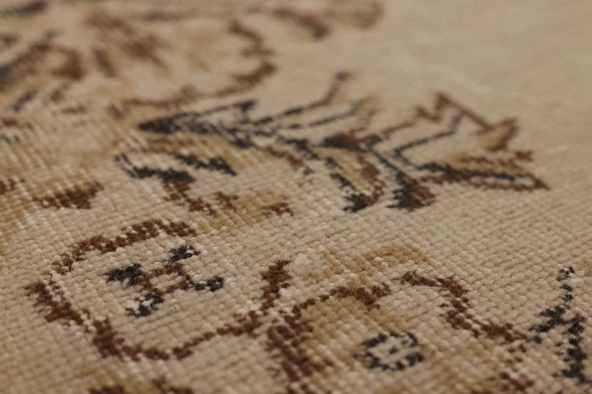 Vintage Isparta Turkish Doormat 2x3 ft — Beige & Brown Distressed