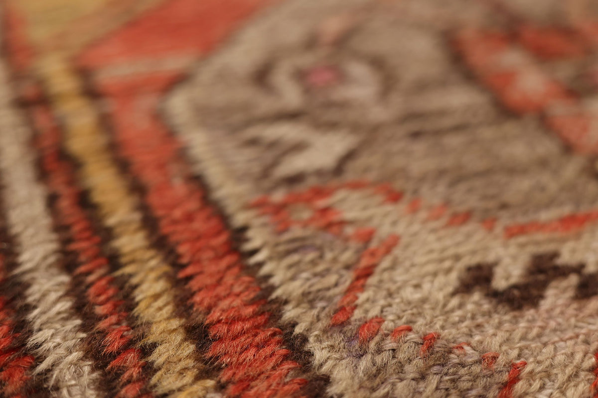 Vintage Nevşehir Turkish Runner Rug 2x8 ft — Beige & Red Geometric