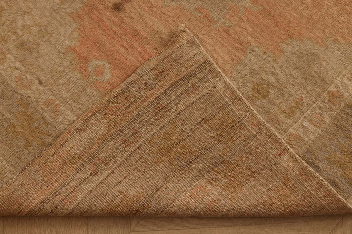 Vintage Kırşehir Turkish Runner Rug 3x13 ft — Orange & Brown Floral