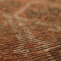 Vintage Gaziantep Turkish Runner Rug 3x10 ft — Brown & Red Geometric