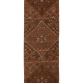 Vintage Gaziantep Turkish Runner Rug 3x10 ft — Brown & Red Geometric