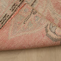 Vintage Manisa Turkish Runner Rug 2x5 ft — Pink & Beige Distressed